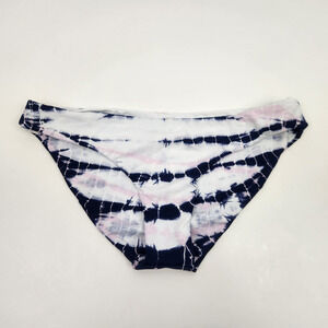 L*Space Sandy Bikini Bottom in Liberty Tie Dye Blue Size Large